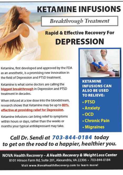 The steps for treatment with home oral or nasal ketamine at NOVA Health Recovery for depression